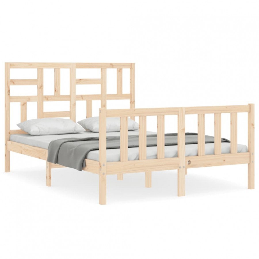 Lit avec tête de lit 140x190 cm bois massif