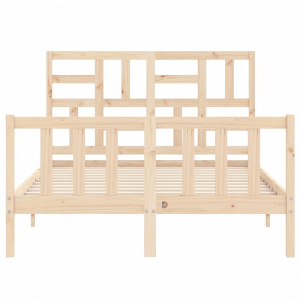 Lit avec tête de lit 140x190 cm bois massif