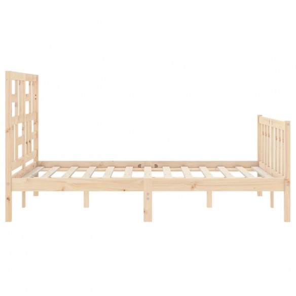 Lit avec tête de lit 140x190 cm bois massif