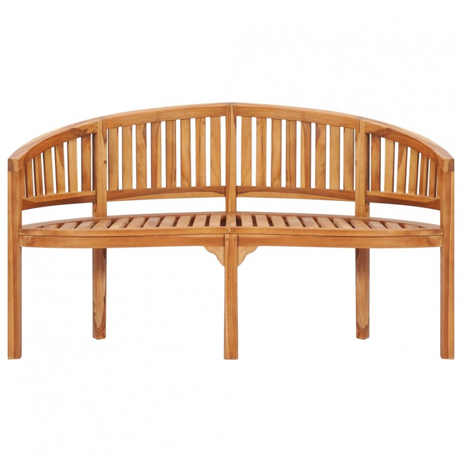 Banc de jardin en forme de banane 151 cm Teck solide