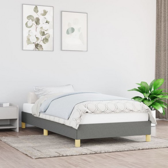 Lit Gris foncé 90x190 cm Tissu