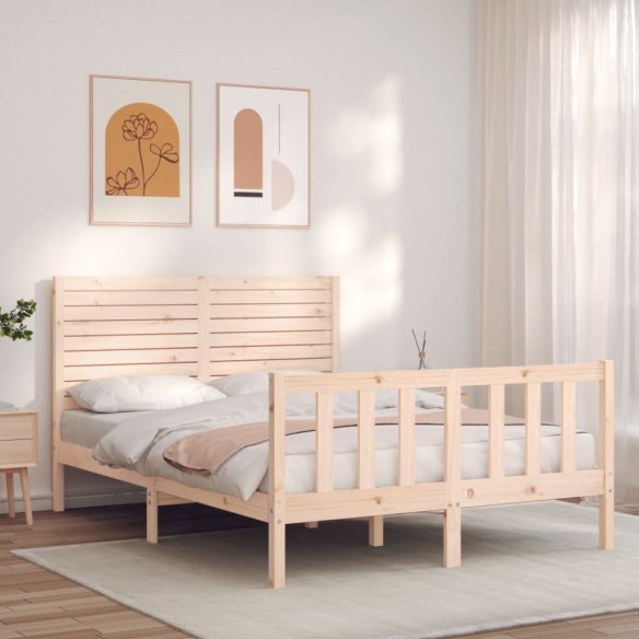 Lit avec tête de lit 120x200 cm bois massif