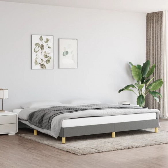 Lit Gris foncé 200 x 200 cm Tissu
