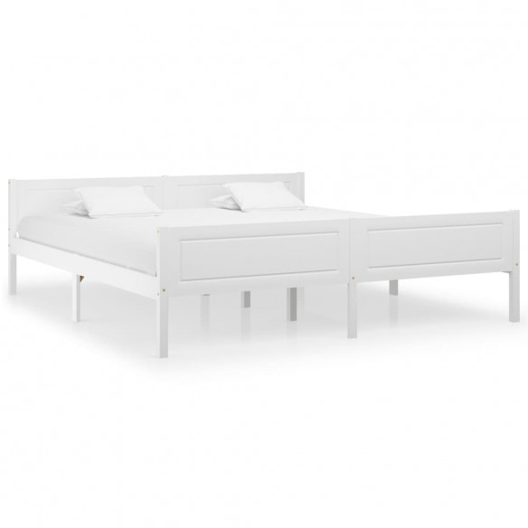 Lit Bois de pin massif Blanc 180x200 cm