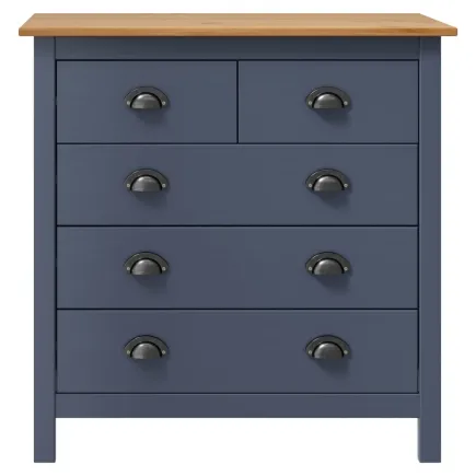 Buffet Hill Gris 79x40x80 cm Bois de pin solide 2