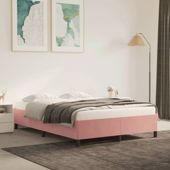 Lit Rose 140x200 cm Velours