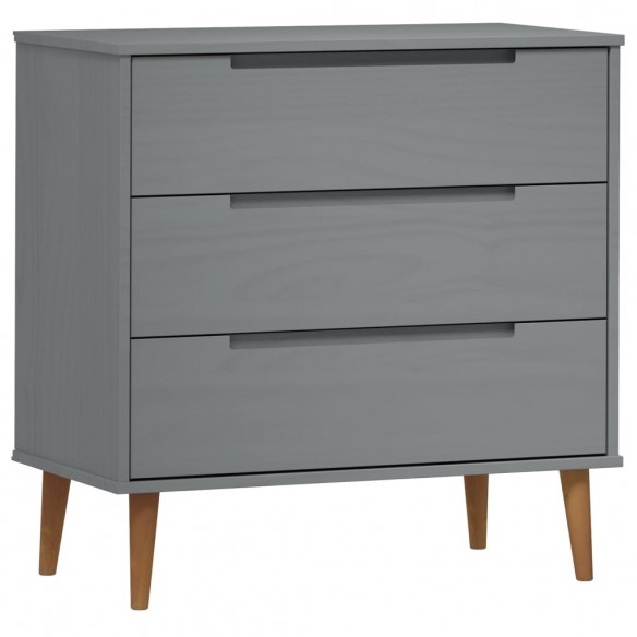 Commode MOLDE Gris 80x40x80 cm Bois de pin massif Commode MOLDE Gris 80x40x80 cm Bois de pin massif