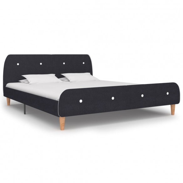 Lit Gris foncé Tissu 160 x 200 cm
