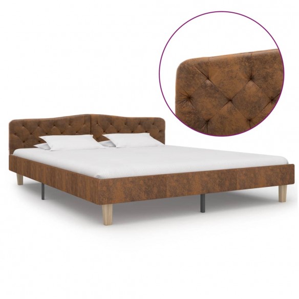 Lit Marron Similicuir daim 180 x 200 cm