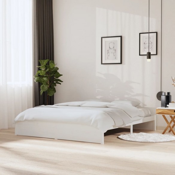 Lit Blanc Bois massif 180x200 cm Super King