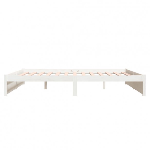 Lit Blanc Bois massif 180x200 cm Super King