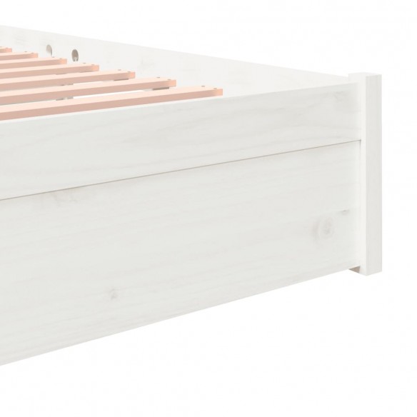 Lit Blanc Bois massif 180x200 cm Super King