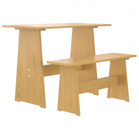 Table à manger avec banc Marron miel Bois de pin solide Table à manger avec banc Marron miel Bois de pin solide