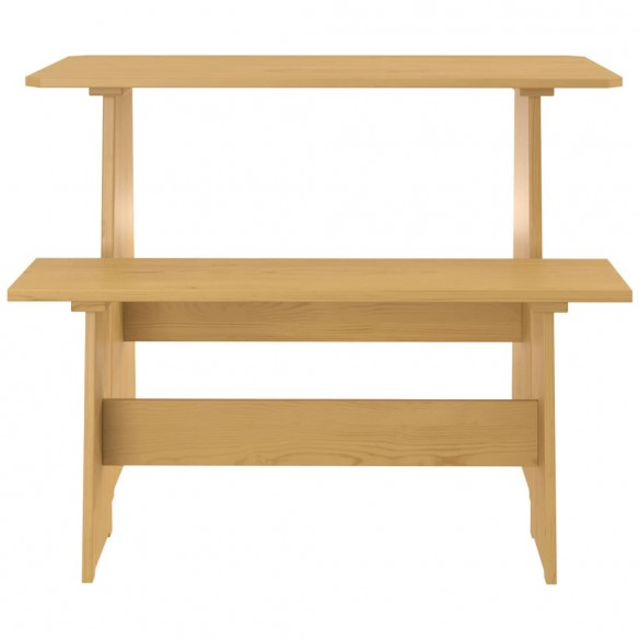 Table à manger avec banc Marron miel Bois de pin solide Table à manger avec banc Marron miel Bois de pin solide