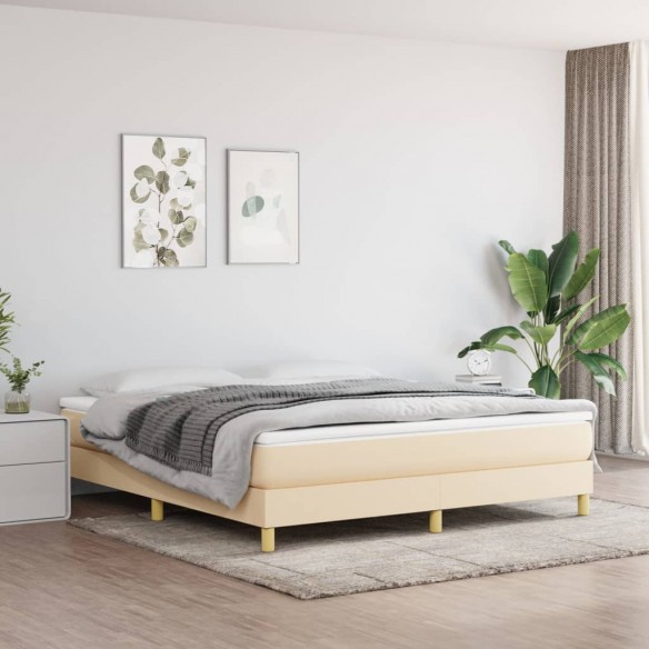 Lit Crème 160x200 cm Tissu