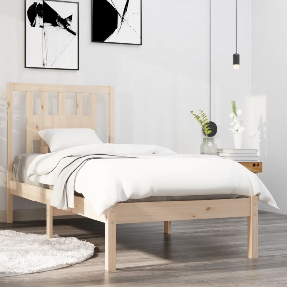 Lit bois massif 90x190 cm simple