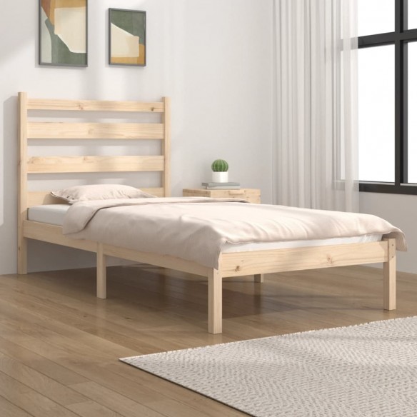 Lit bois de pin massif 90x190 cm simple