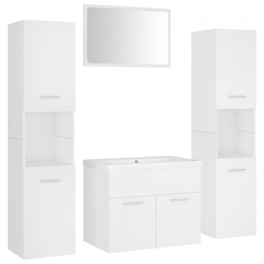 Ensemble de meubles de salle de bain Blanc Aggloméré
