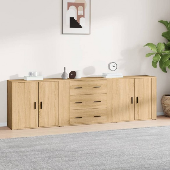 Buffets 3 pcs Chêne sonoma 