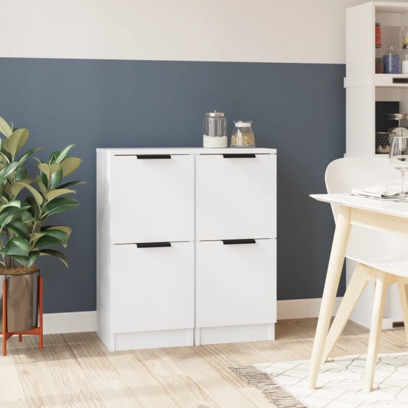 Buffets 2 pcs Blanc 30x30x70 cm 