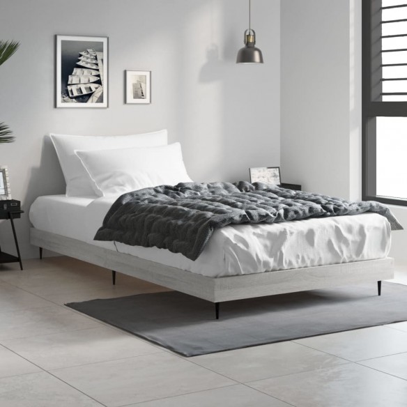 Lit sonoma gris 90x190 cm bois d'ingénierie