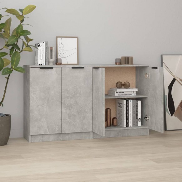 Buffets 2 pcs Gris béton 60x30x70 cm 