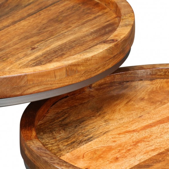Ensemble de tables d'appoint 2 pcs Bois de manguier massif Ensemble de tables d'appoint 2 pcs Bois de manguier massif