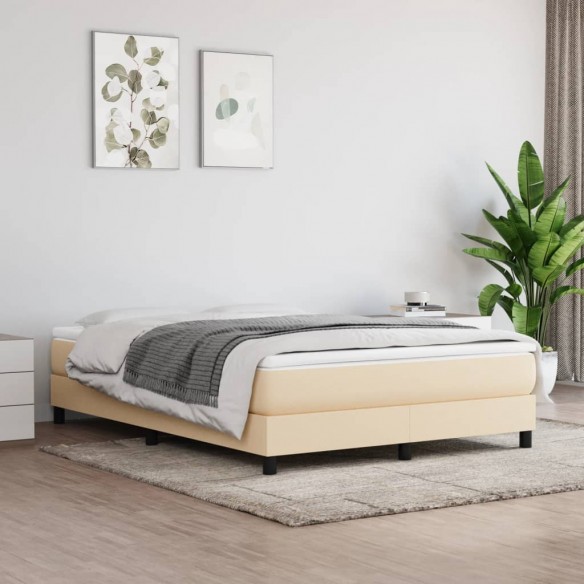 Lit Crème 140x200 cm Tissu