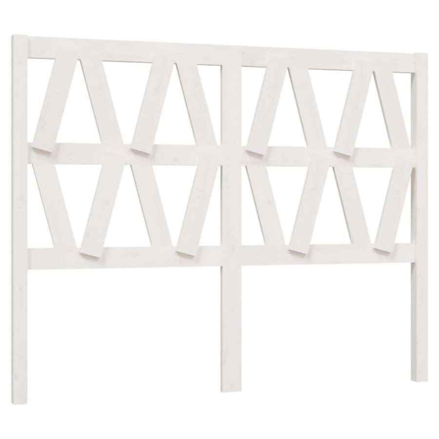 Tête de lit Blanc 146x4x100 cm Bois massif de pin