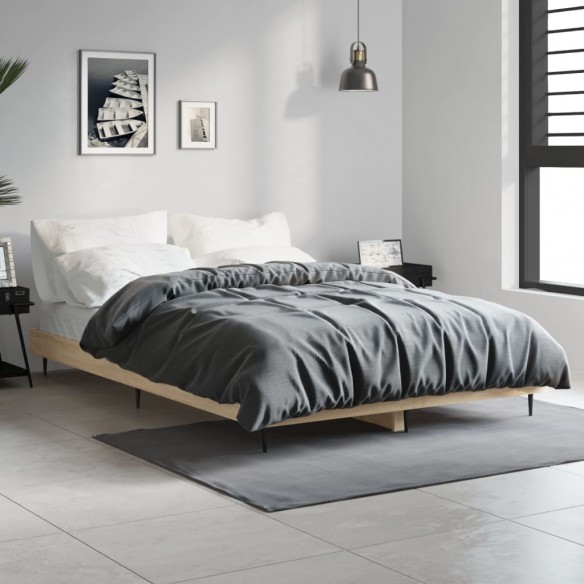 Lit chêne sonoma 120x190 cm bois d'ingénierie