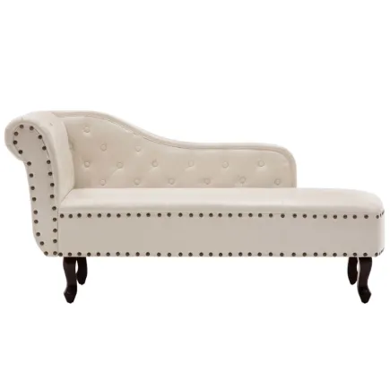 Chaise longue Blanc crème Similicuir 2