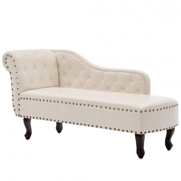 Chaise longue Blanc crème Similicuir Chaise longue Blanc crème Similicuir