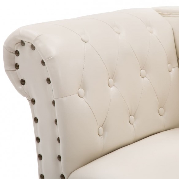Chaise longue Blanc crème Similicuir Chaise longue Blanc crème Similicuir