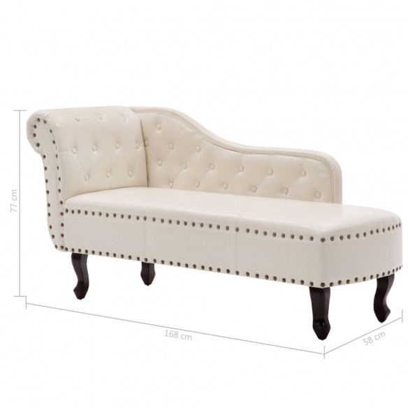 Chaise longue Blanc crème Similicuir Chaise longue Blanc crème Similicuir