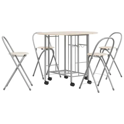 Ensemble de salle à manger pliable 5 pièces MDF 2