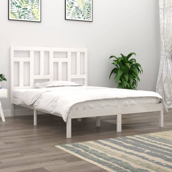 Lit Blanc Bois de pin massif 140x190 cm