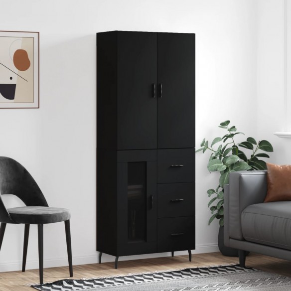 Buffet haut Noir 69,5x34x180 cm 