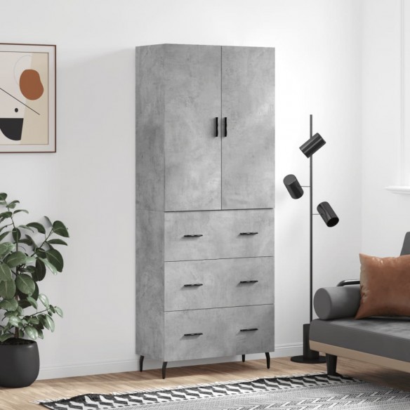Buffet haut Gris béton 69,5x34x180 cm 