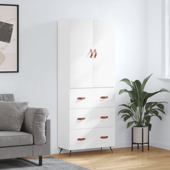 Buffet haut Blanc brillant 69,5x34x180 cm 
