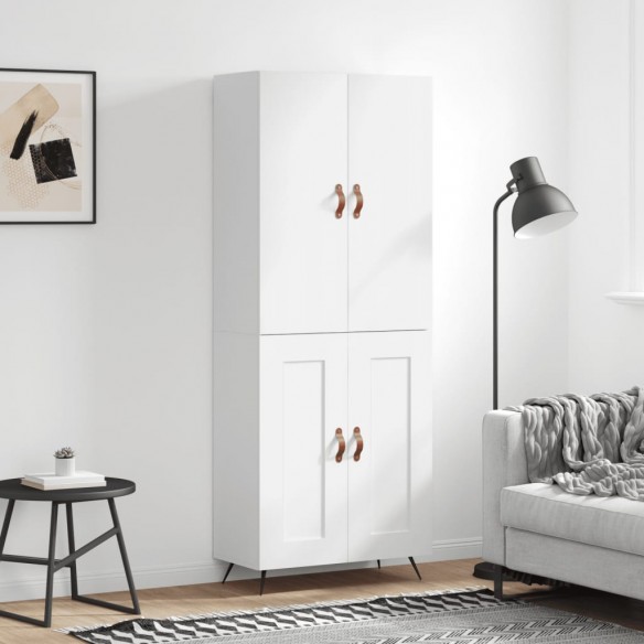 Buffet haut Blanc brillant 69,5x34x180 cm 