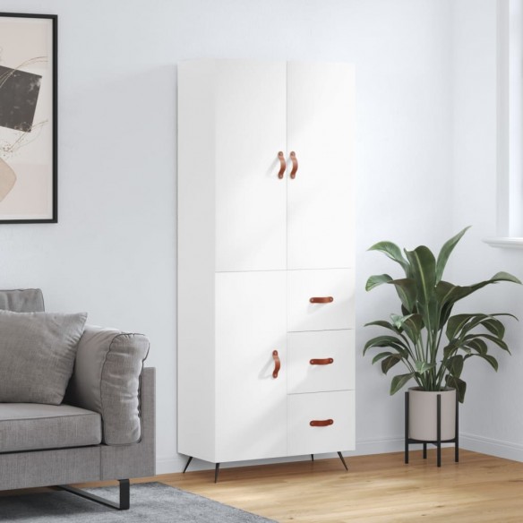 Buffet haut Blanc brillant 69,5x34x180 cm 