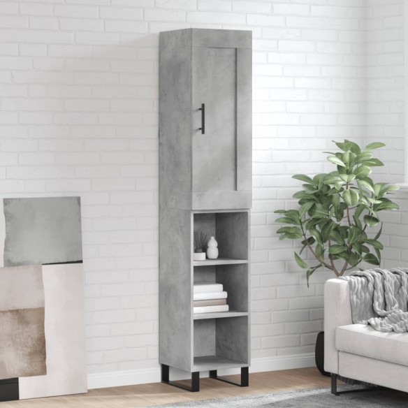 Buffet haut Gris béton 34,5x34x180 cm 