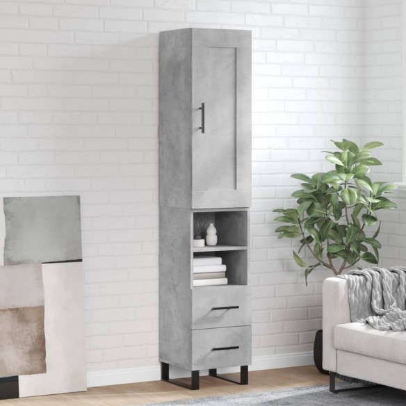 Buffet haut Gris béton 34,5x34x180 cm 