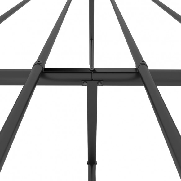 Lit métal avec tête de lit/pied de lit noir 140x200 cm