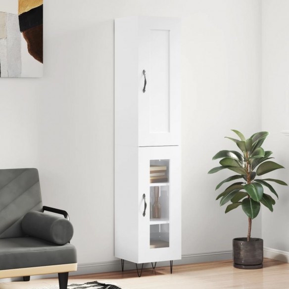 Buffet haut Blanc brillant 34,5x34x180 cm 