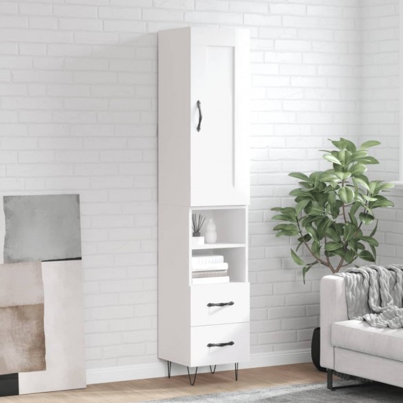 Buffet haut Blanc brillant 34,5x34x180 cm 