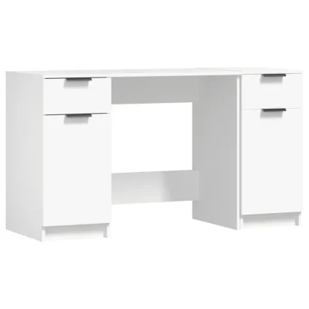 Bureau avec armoire latérale Blanc  2