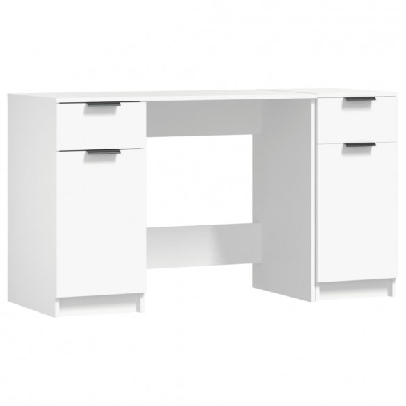 Bureau avec armoire latérale Blanc  Bureau avec armoire latérale Blanc