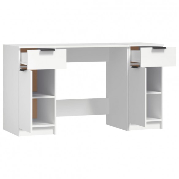 Bureau avec armoire latérale Blanc  Bureau avec armoire latérale Blanc