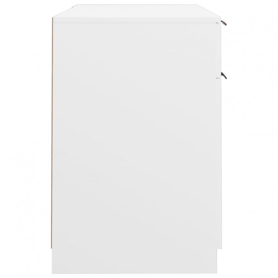 Bureau avec armoire latérale Blanc